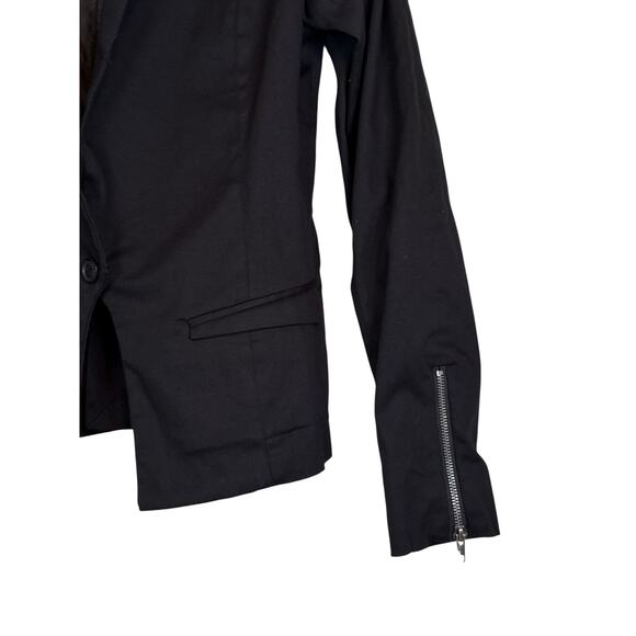 Coolwear Women's Zip Long Sleeve Canvas One Button Blazer Suit Size XL Black NWT - Picture 3 of 8